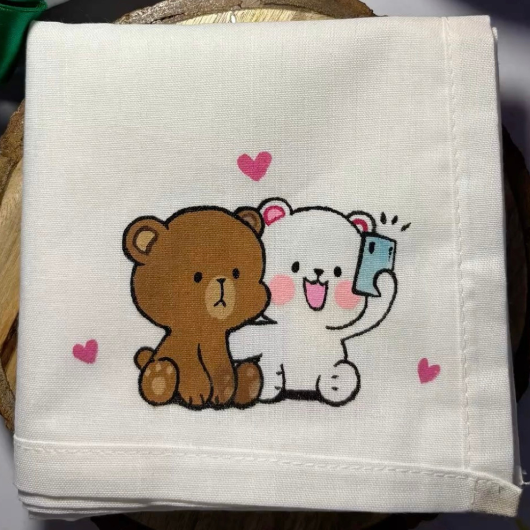 Handmade Art on Handkerchief - Couple Gift (Name Customization Available)