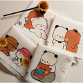 Cute Handmade Art for Couples on Handkerchief - Pack of 4 (Name Customization Available)