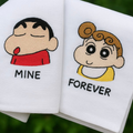 Shinchan Handmade Art on Handkerchief - Pack of 2 (Name Customization Available)